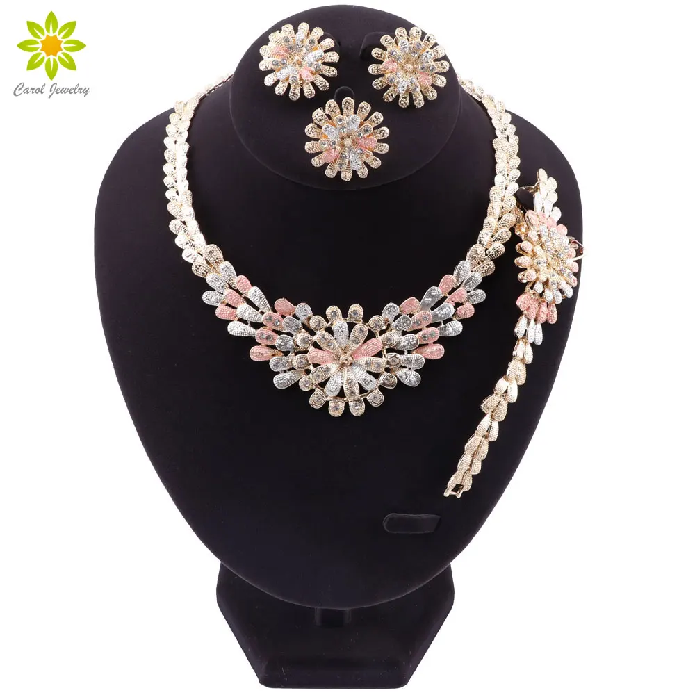 Модные Ювелирные наборы из Дубая изысканные африканские бусы ожерелье серьги