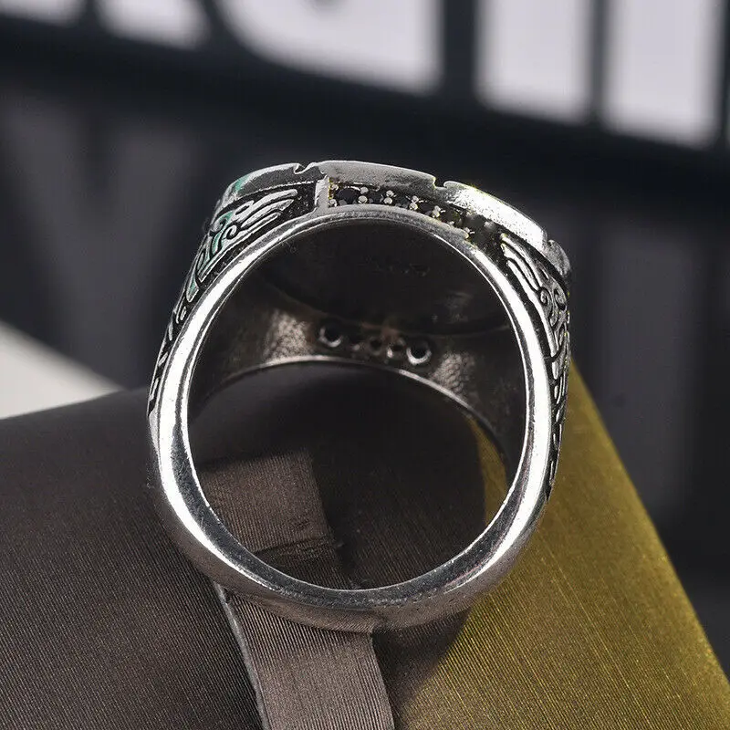 Vintage Viking Warrior Wolf Head Rings for Men Retro Silver Color Wild Hunt Totem Ring Men's Hip Hop Punk Party Jewely Gift | Украшения