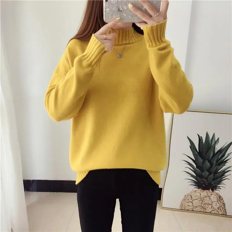 

Student Sweater Women's Bottoming Shirt Long-sleeved Sweater 2021 Autumn And Winter New Tide Loose Was Thin