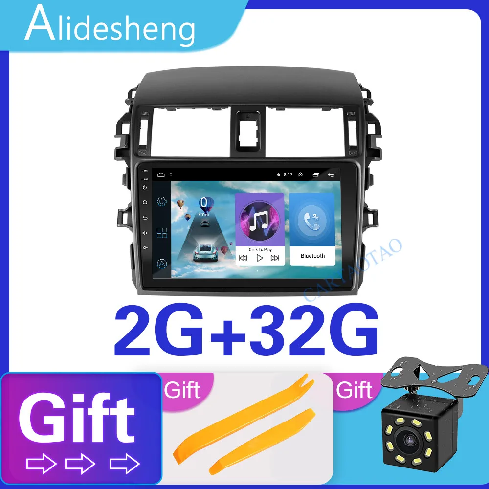 2G+ 32 2.5D 2Din Android 8,1 GO Автомобильный мультимедийный dvd-плеер gps для Защитные чехлы для сидений, сшитые специально для Toyota Corolla E140/150 2006 2007 2008-2013 navigatio Wi-Fi, BT - Цвет: Цвет: желтый