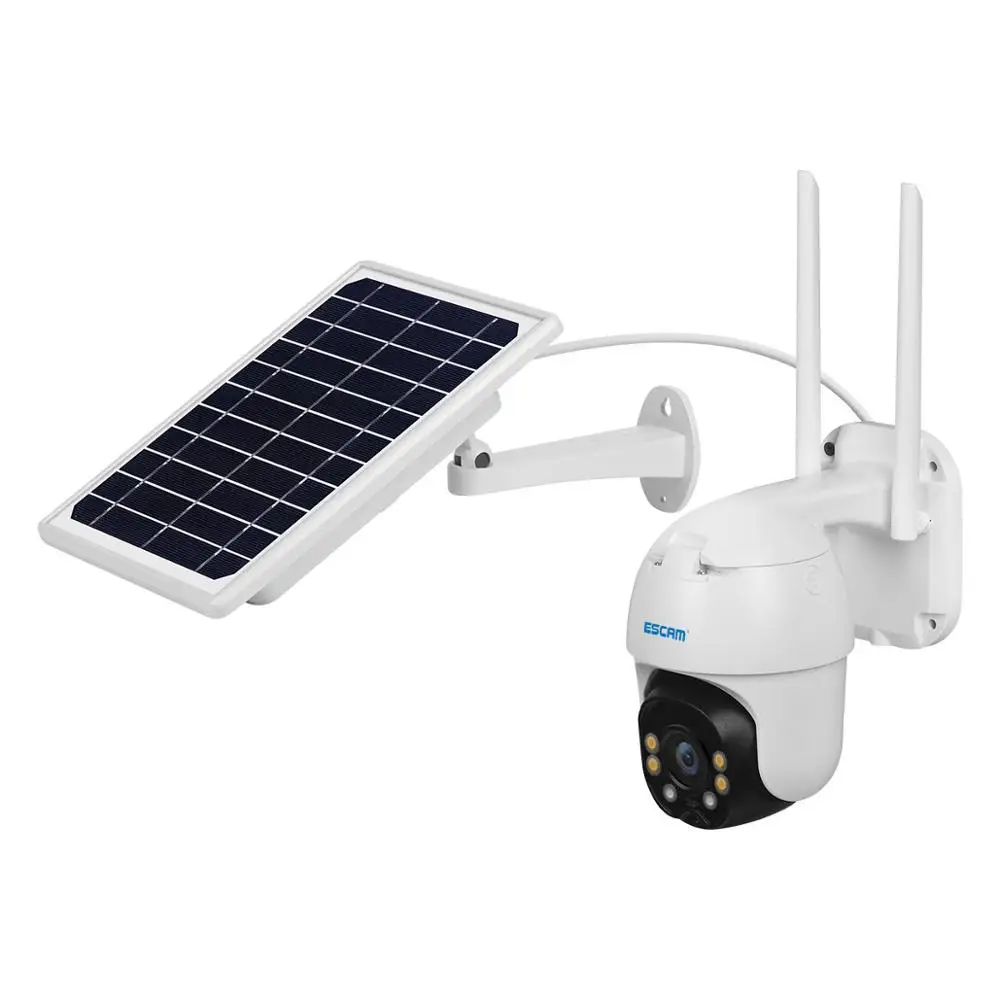 

ESCAM Hot Sale QF130 1080P PT WIFI Battery PIR Alarm IP Camera With Solar Panel Full Color Night Vision Two Way Audio IP66