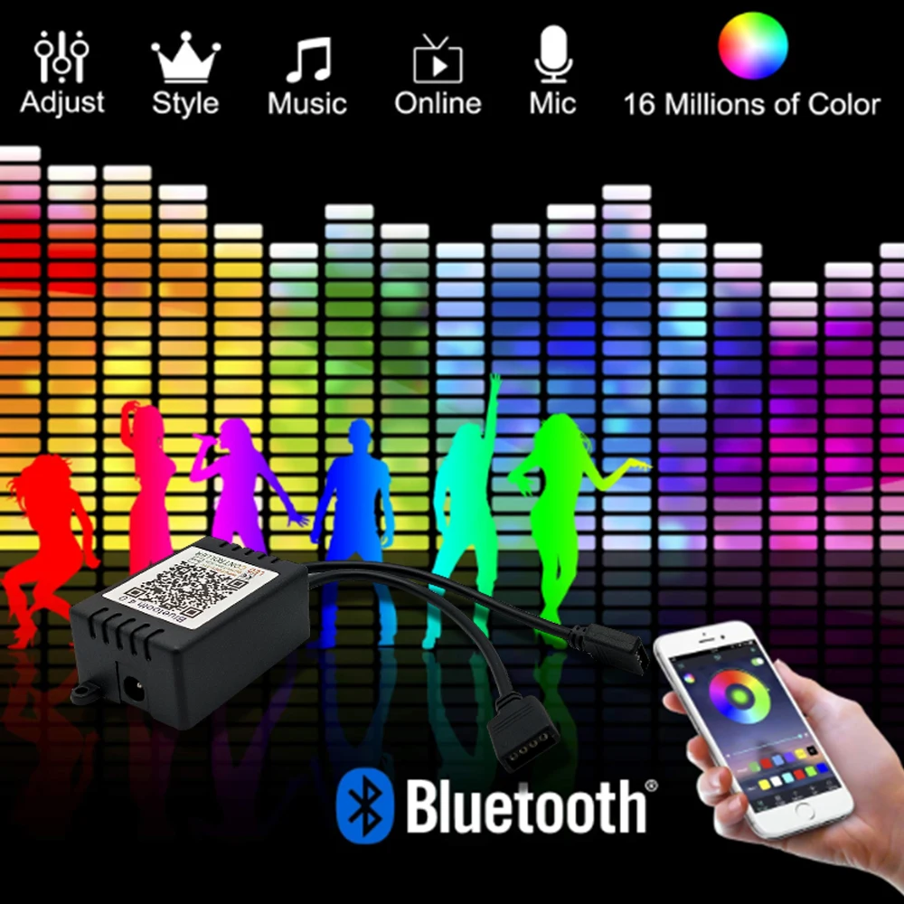 APP телефона RGB/RGBW контроллер Bluetooth светодиодный постоянного тока 5 В 12 24 ИК пульт