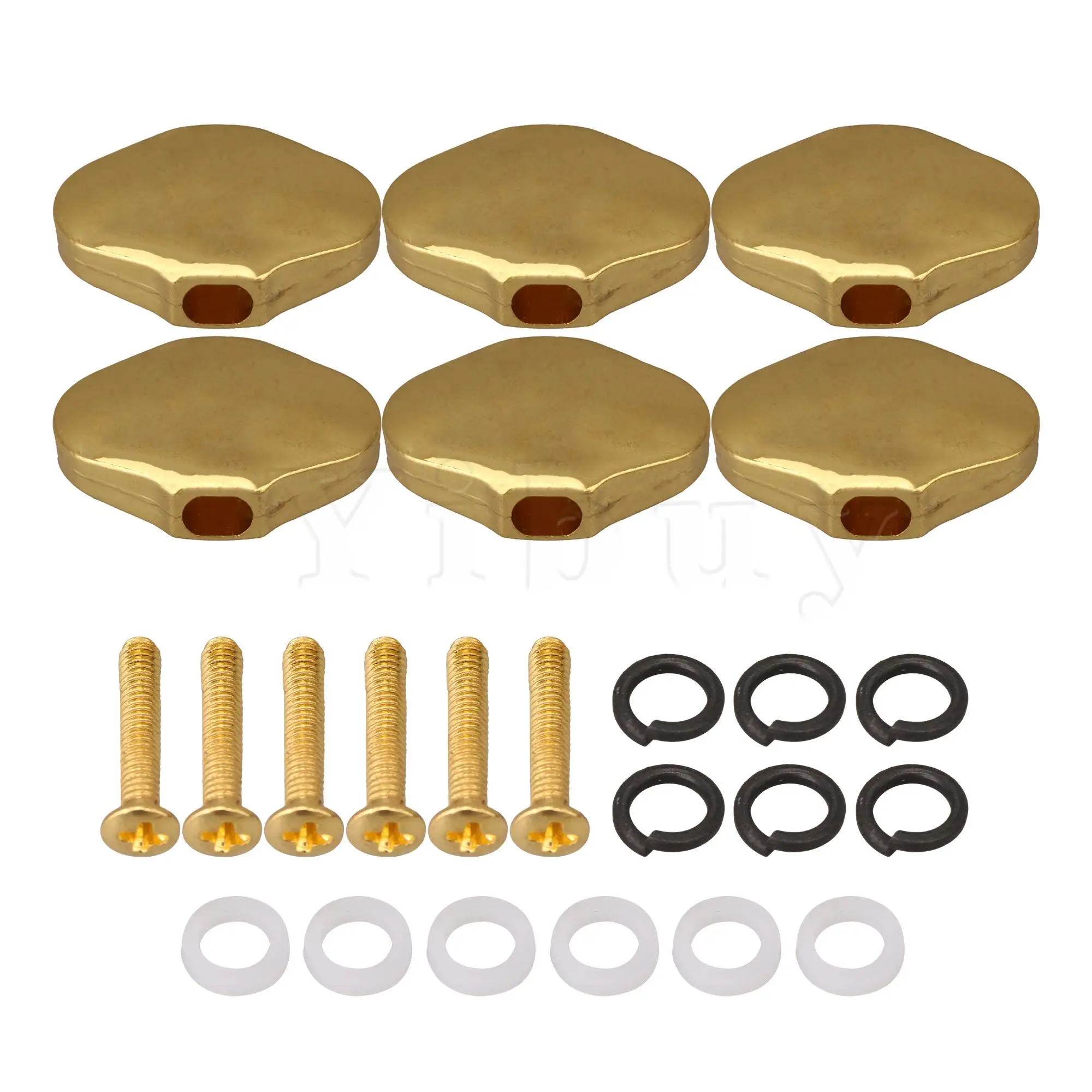 

6Pcs Golden Flower Shape Head Guitar Handle Machine Head Knobs Buttons Parts