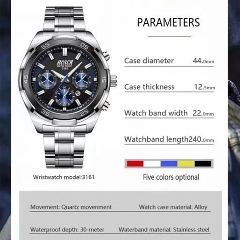 

2021 Relogio Masculino Watches Men Fashion Sport Stainless Steel Case Leather Strap Watch Quartz Business Wristwatch Reloj Hombr