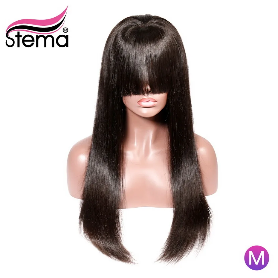 Stema взрыва парик человеческих волос Remy 150 Плотность 13x4 прямые Синтетические волосы на кружеве парики с челкой для Для женщин длинные 8-30 дюймов парик отбеленные