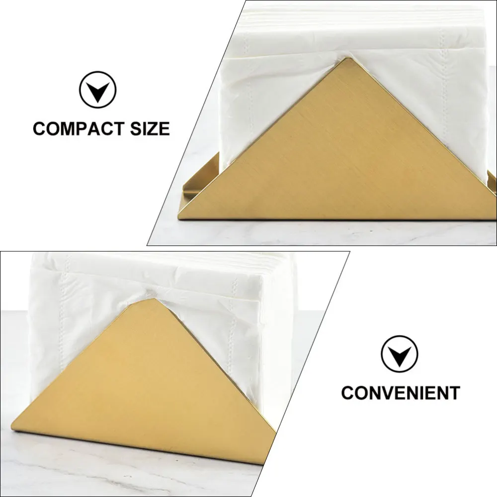

1Pc Decorative Party Napkin Rack Stainless Steel Napkin Storgae Rack (Golden)