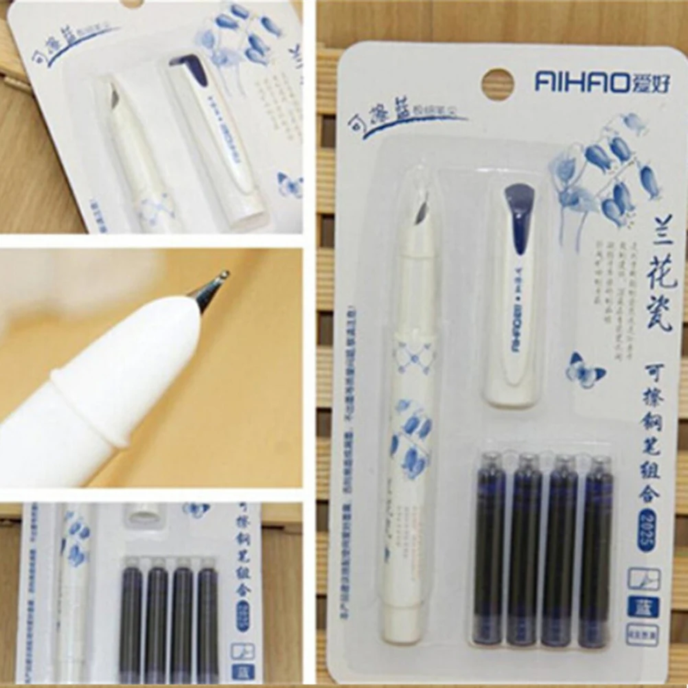 Новый 2016 Винтажный стиль ручка синего цвета для ручек фарфоровый декоративный