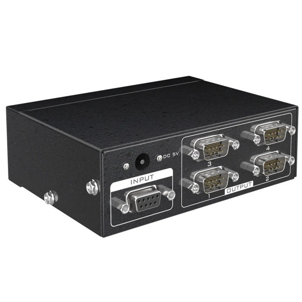 

4 Port RS232 Splitter 1X4 active DB9 Serial Splitter switcher 1 in 4 out Support Bi-directional Transmission Serial adapter