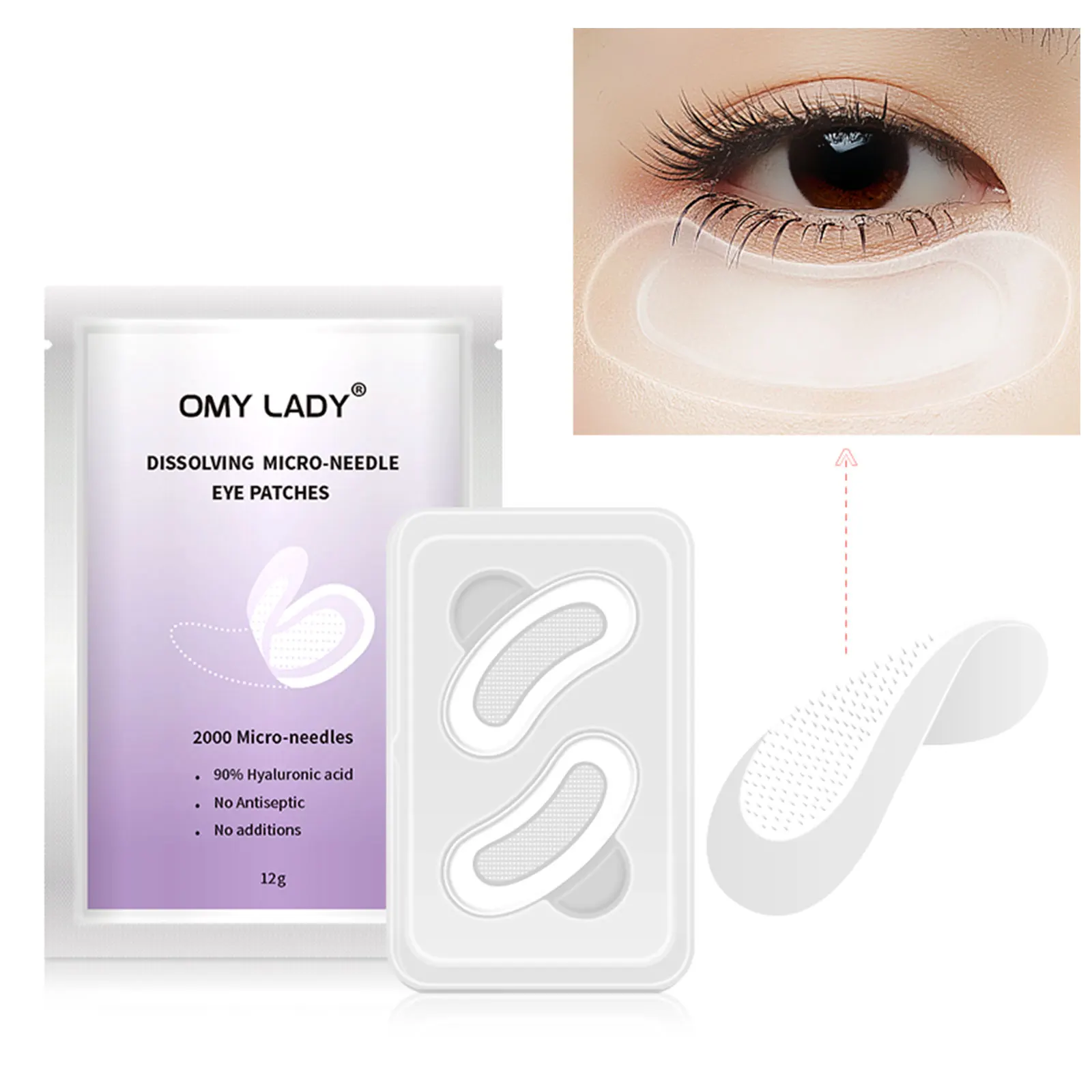 Патчи для глаз OMY LADY1Pair растворяющие микроиглы отбеливание и осветление