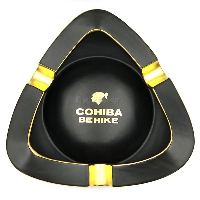 COHIBA 50th anniversary Edition керамическая тонкая черная фарфоровая пепельница 3 золы для сигар для дома Smkoing сигары держатель