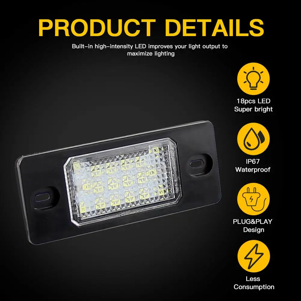 2 шт./компл. Canbus безошибочный светодиодный номерной знак осветительная база для VW