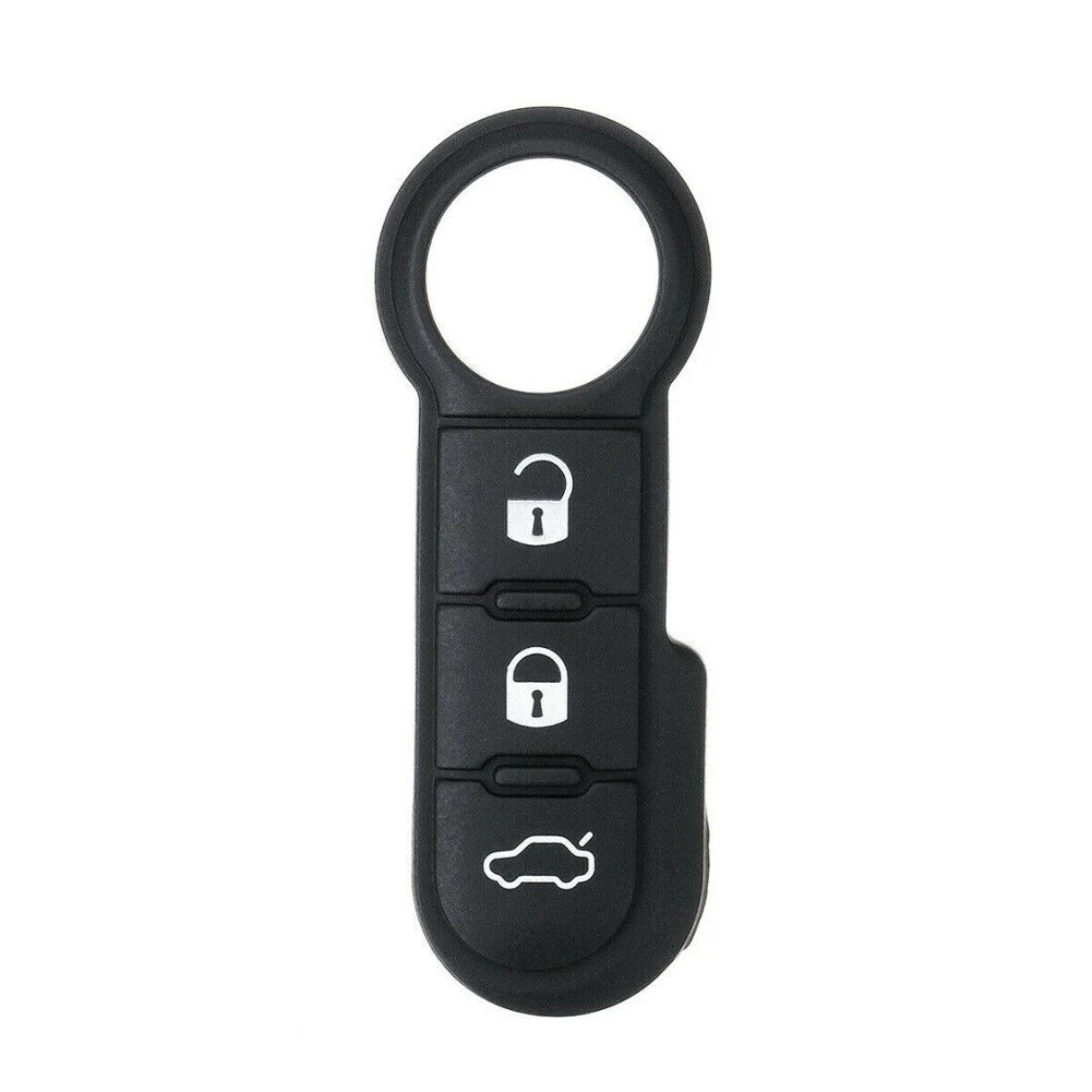 

3 Buttons Back Leather Soft Button Rubber Pad Car Key Shell for Fiat 500 Remote Key Case Cover Remote Control Car Key Pad Dropsh