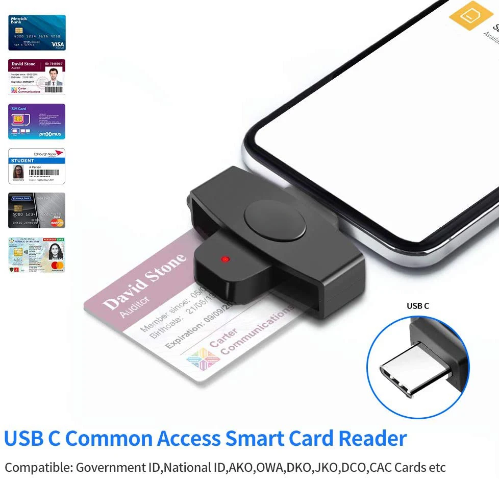 Rocketek USB C считыватель смарт карт типа c ID/Bank/sim cloner CAC адаптер для телефонов Android MacBook