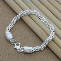 mens bracelet 925 sterling silver chain link bracelet bangle for women wedding party jewelry accessories gifts pulseira