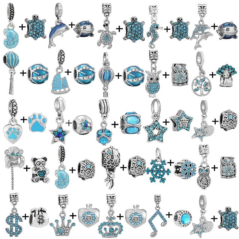 

2 шт./лот подвеска с бусинами в виде Кита и черепахи раковины Подвеска подходит для оригинальных браслетов Pandora ожерелья для женщин ювелирны...