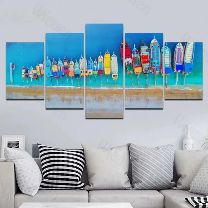 5 шт. настенные художественные плакаты на холсте для гостиной цветные яхты и
