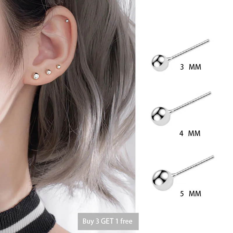 Женские серебряные серьги круглые серьги-гвоздики подходят для мужчин которые