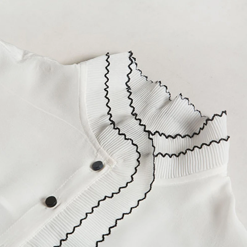 

Women Irregular Wrinkled Ruffles Stand False Collar Detachable Half Shirt Dickey