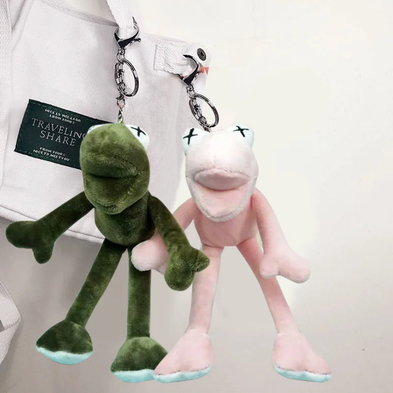 

Long-legged Frog Car Keychain Ring Plush Doll School Bag Pendant Pendant Children’s Plush Doll Kawaii Birthday Gift