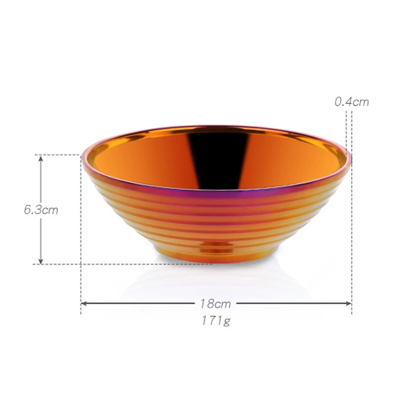 Миска для лапши из нержавеющей стали 304 японская Ретро миска рамен бытовая