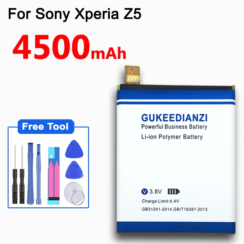 Аккумулятор GUKEEDIANZI 4500 мАч для Sony Xperia Z5 E6883 E6653 E6683 аккумулятор мобильного телефона