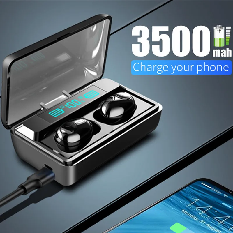 

NEW TWS Bluetooth 5.0 Earphone Stereo Wireless Headphones Sports Waterproof Headsets With Smart Digital Display Mic Wholesale