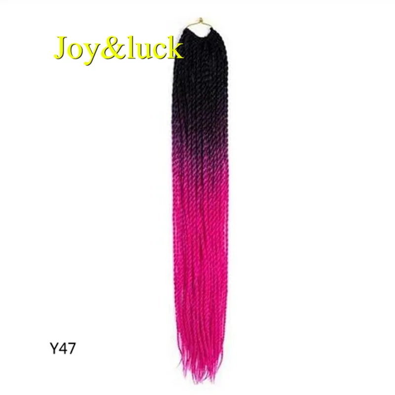 Y47 Joy& luck 24 дюйма Сенегальские закрученные крючком косички 30 прядей синтетические волосы для наращивания плетение волос - Цвет: Y47