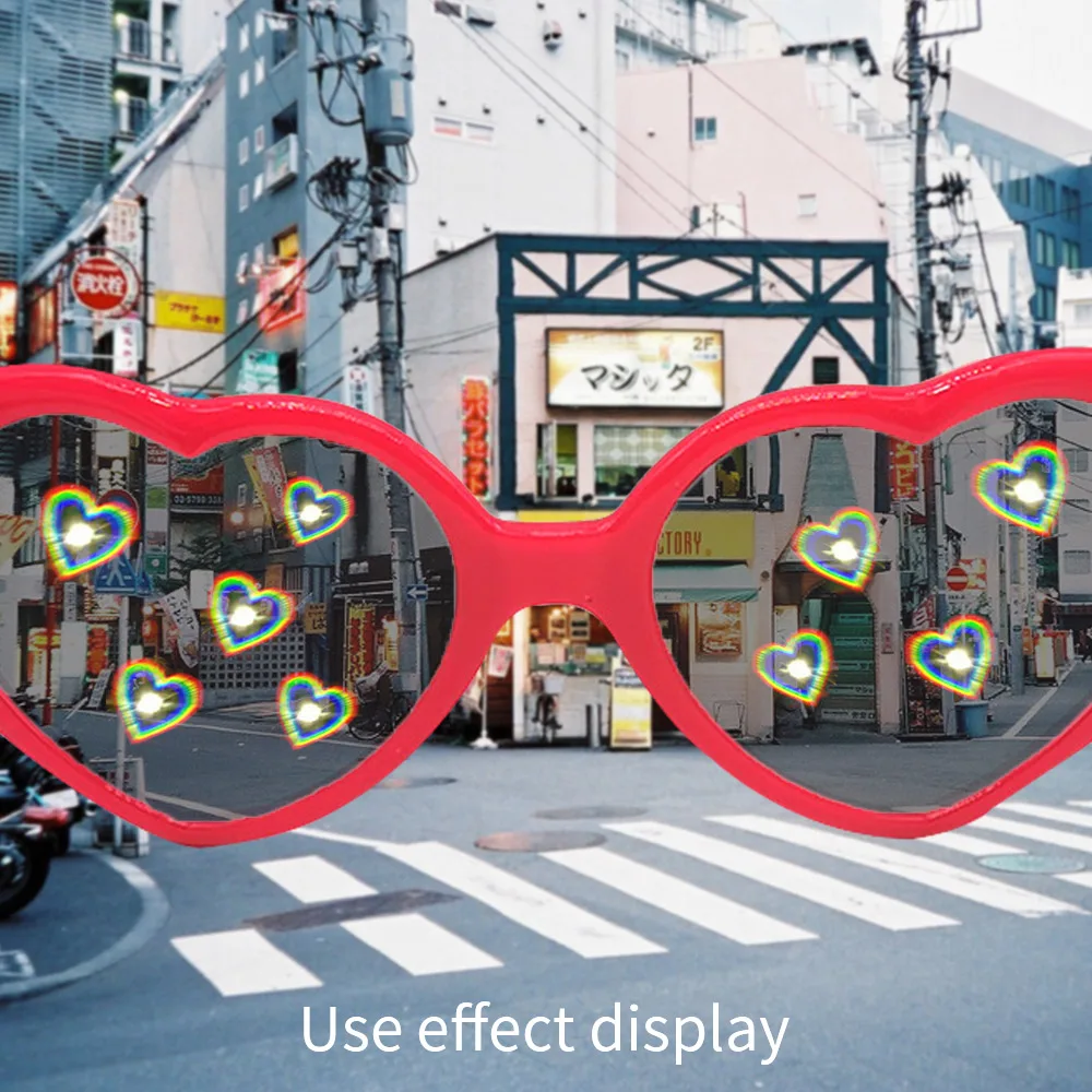 Очки для любви со спецэффектами Персиковое сердце искусственное в форме сердца