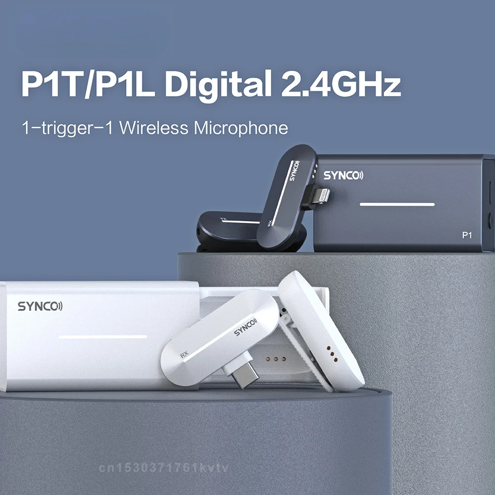 

Беспроводная микрофонная система SYNCO P1 L T P1L P1T 2,4 ГГц, двухканальный конденсаторный микрофон в режиме реального времени для Lightning Type C IPhone Android