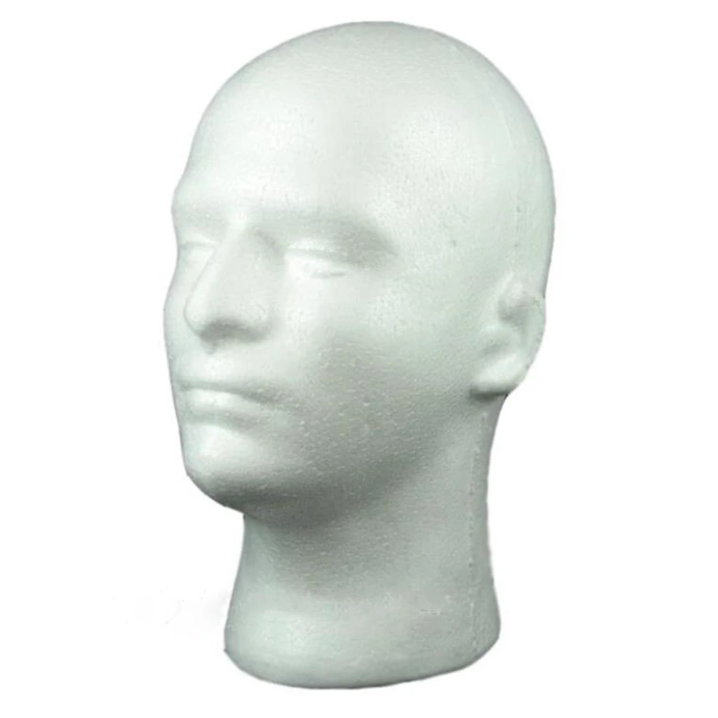 

Female Male Mannequin Head White Polystyrene Styrofoam Foam Head Model Stand Wig Hair Hat Headset Display Stand Rack