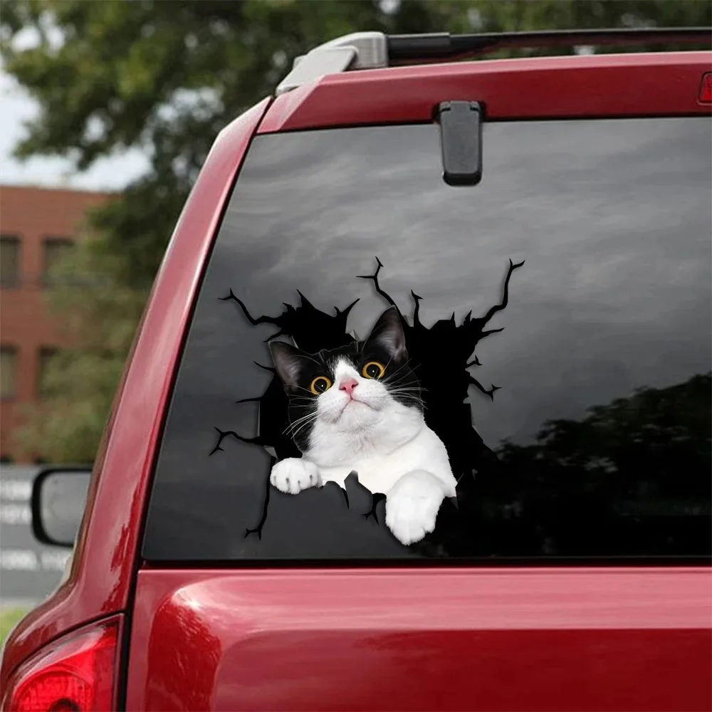 

car decal Torn Metal Decal Wild Animal Funny Car Stickers Window Bumper 3D Car Styling