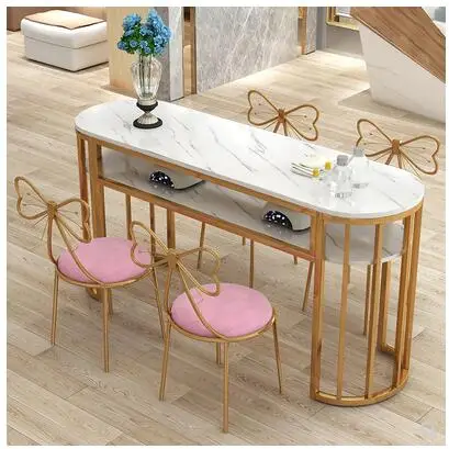 

New nail table single double simple modern nail table round double-layer table economical nail table and chair set