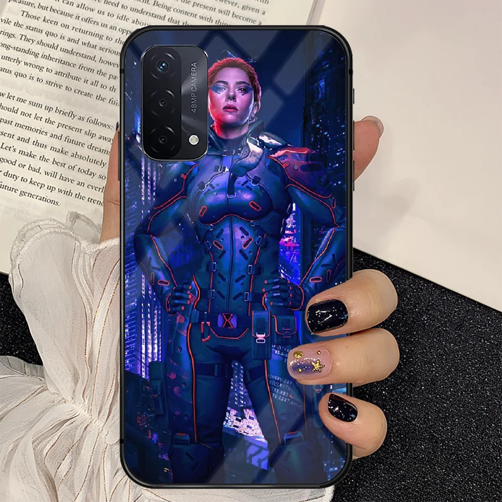 

Scarlett Johansson Black Widow Phone Tempered Glass Case Cover For oppo realme find a x c xt gt 2 53 3 6 7 50 11 Pro lite 5g