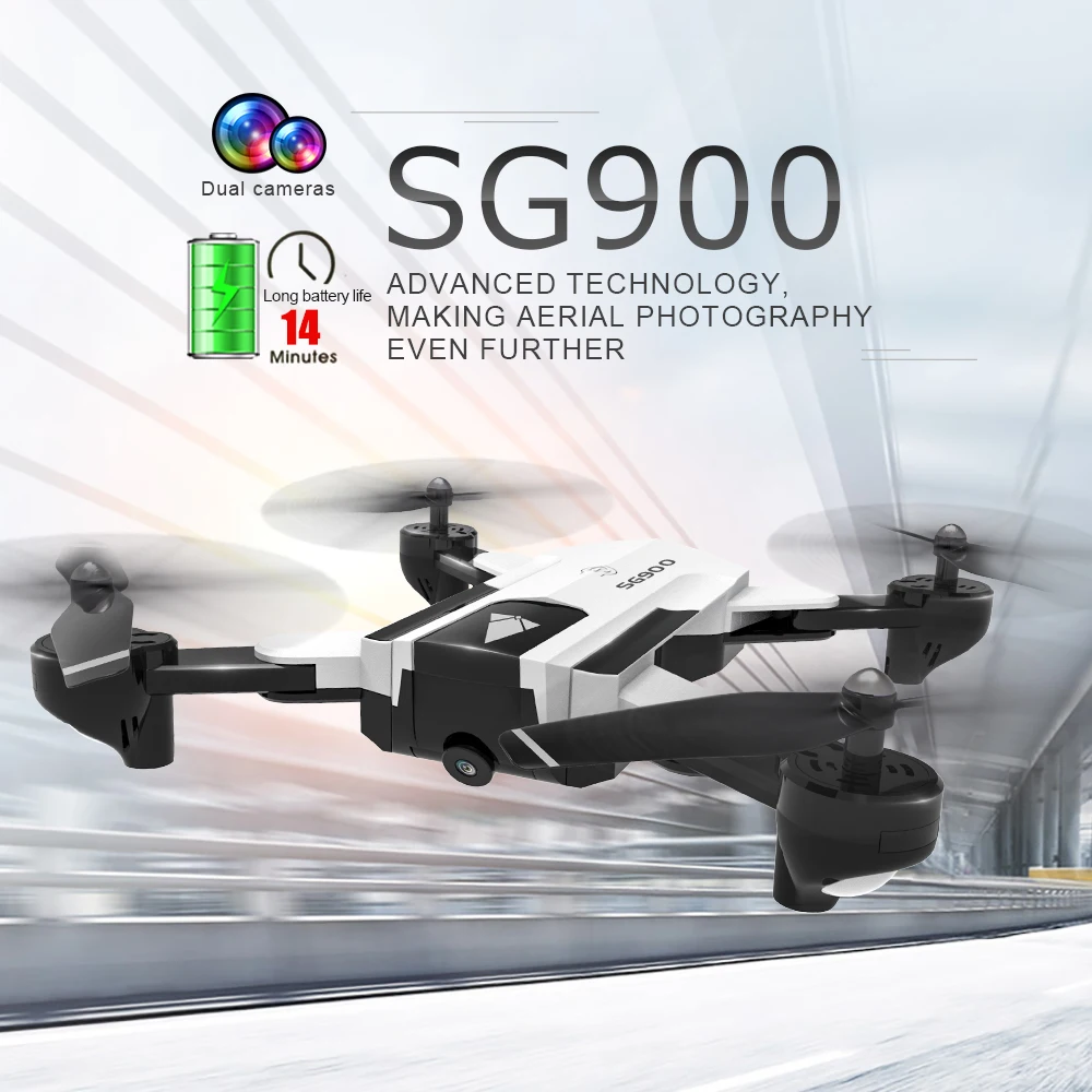 

SG900 RC Drone 720P Wifi FPV Optical Flow Positioning 22mins Gesture Photo/Video Follow Me Altitude Hold Foldable RC Quadcopter