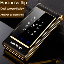 UNIWA A15 Senior Push-Button Loud Cellphone GSM Flip Mobile Phone Dual Screen Dual Sim Russian Hebrew Keyboard Clamshell Phone (3)