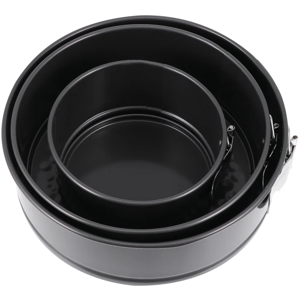 

3Pcs DIY Live Bottom Cake Mold Baking Pan Practical Carbon Steel Baking Pan