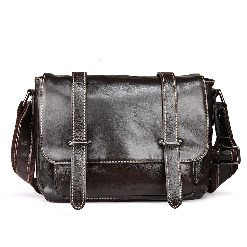 Leather Men's Bag England Postman Bag Fashion Casual Business Shoulder Messenger Bag Oil Wax leather