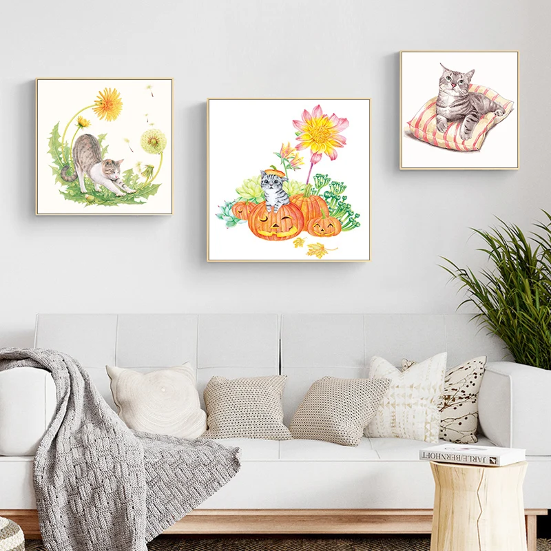 DIY Цифровая живопись картина маслом кот милые животные художественная ручная