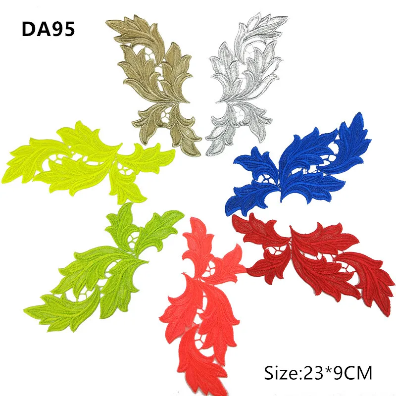 Кружевные нашивки с цветочной вышивкой свадебные платья воротником Аппликации