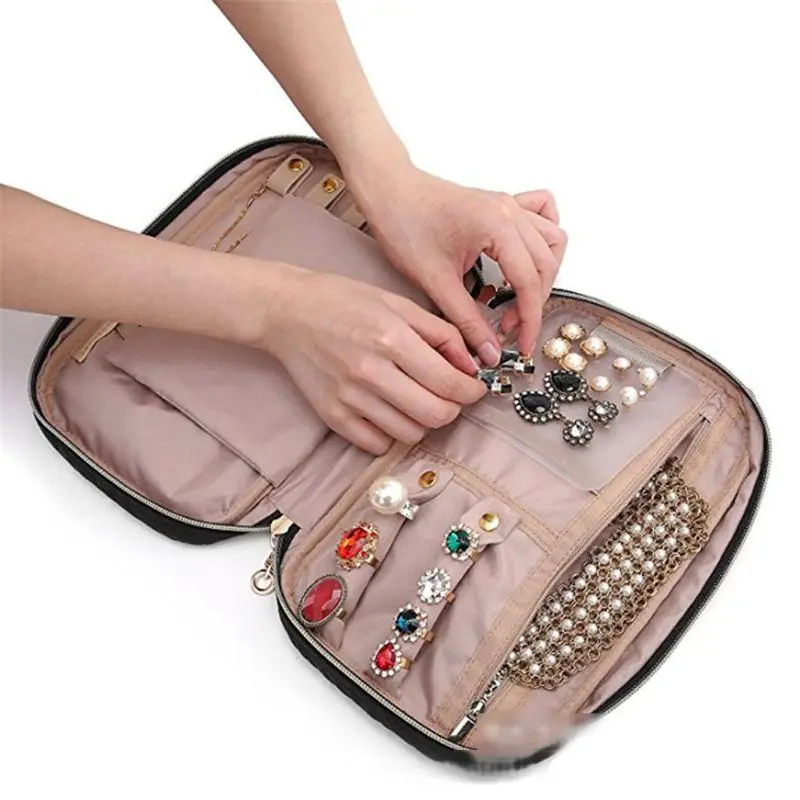 

Travel Jewelry Organizer Case Storage Box for Necklace Earrings Rings Bracelets