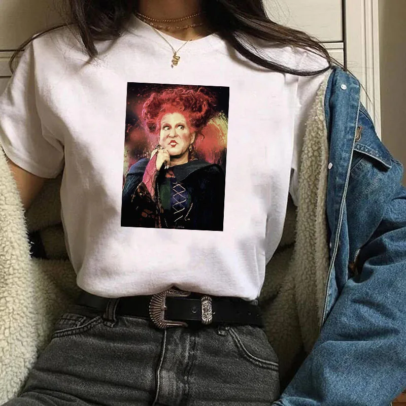 Женская модная футболка с принтом ведьмы хукуса Pocus Хэллоуин День благодарения