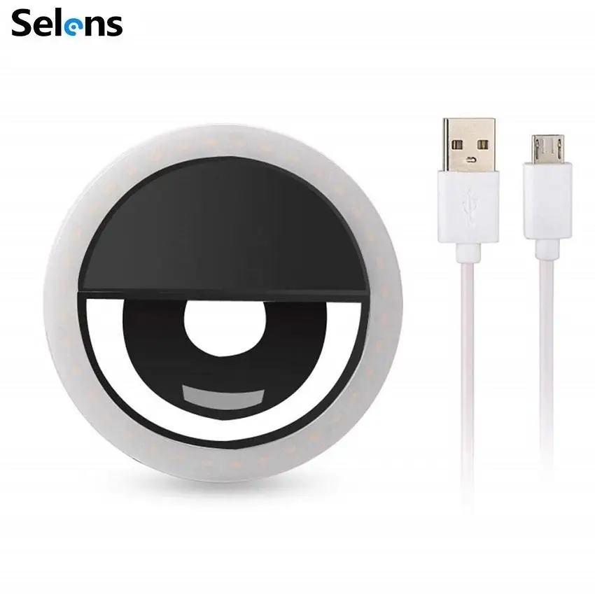 Selfie Ring Light LED Fill Rechargeable Portable Clip-on Camera Photography for iPhone Android Cellphone Mobile Phone | Электроника