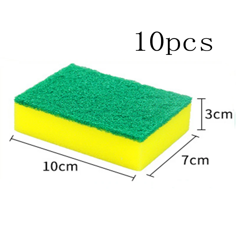 10x7x3cm 10pcs 10 шт. губка высокой плотности кухонные чистящие средства для мытья полотенец тряпки губка микрофибра ткань для чистки посуды - Цвет: 10x7x3cm 10pcs