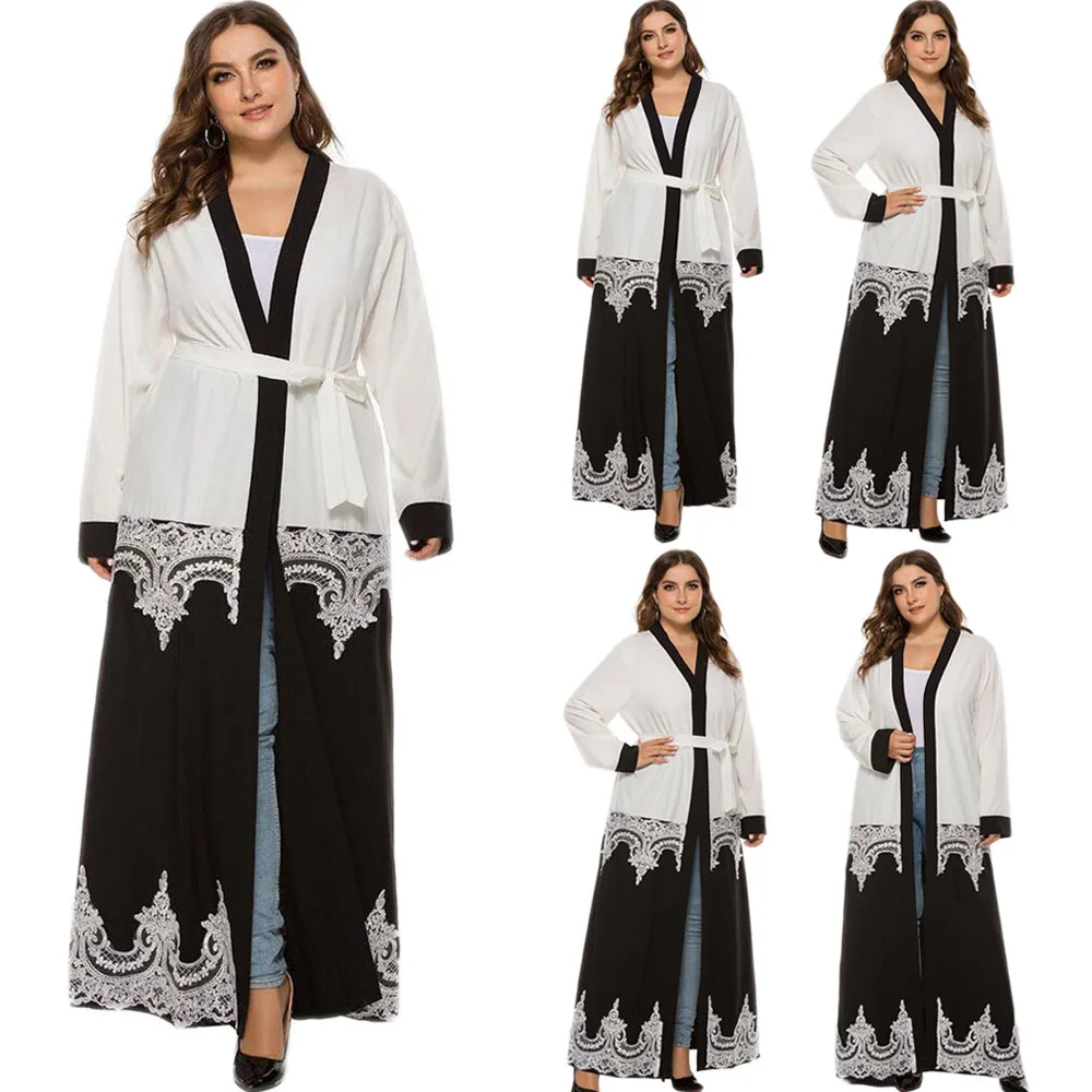 

Женское вечернее кимоно Среднего Востока, свободное женское Макси-платье с поясом