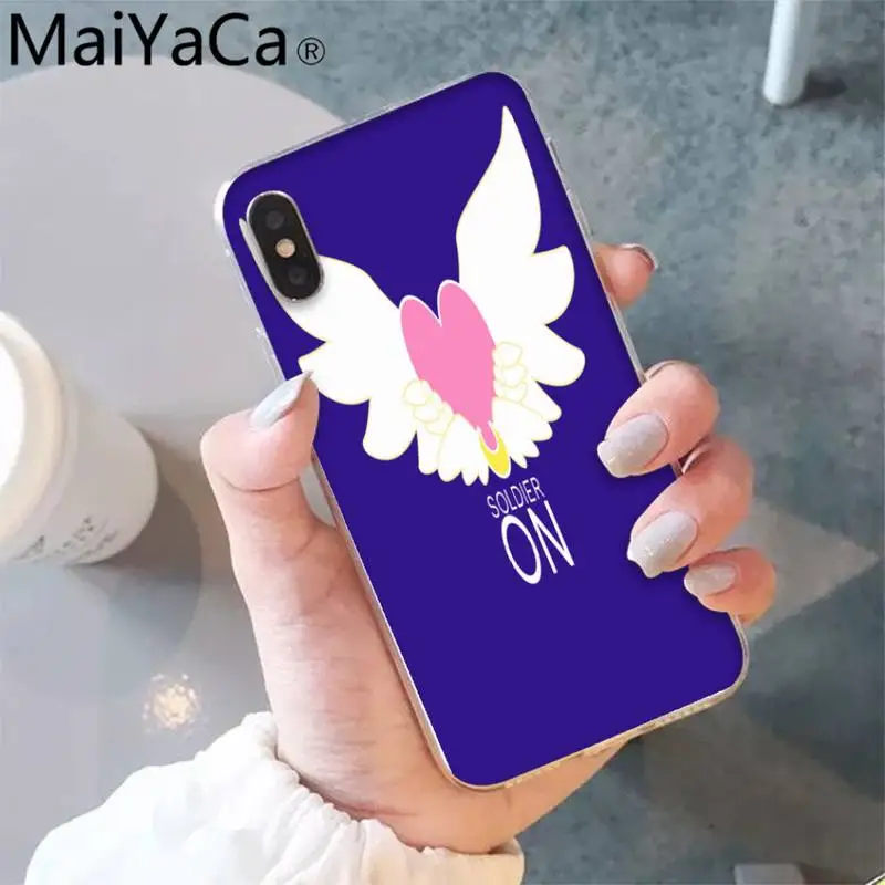 

MaiYaCa Sailor Moon Logo Phone Case shell for iPhone 5S 8 7 6 6S Plus X XS MAX 5 SE XR 12 11 pro promax fundas