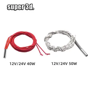 Нагреватель керамического картриджа, 12 В24 В, 40 Вт, 50 Вт, 6 х20 мм, кабель 1 м2 м, печатающая головка для 3D-принтера, экструзионные детали HotEnd, нагревательная трубка