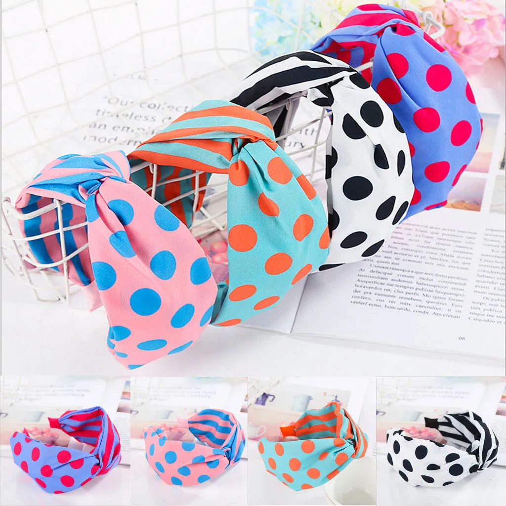 Аксессуары для волос в горошек и полоску девочек повязка с бантом крапинку