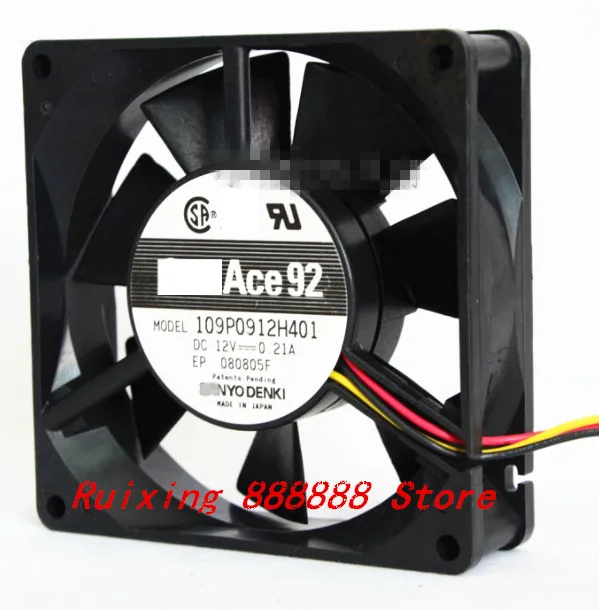 

9 cm 9025 three-wire speed measurement 109P0912H401 DC12V 0.21A fan