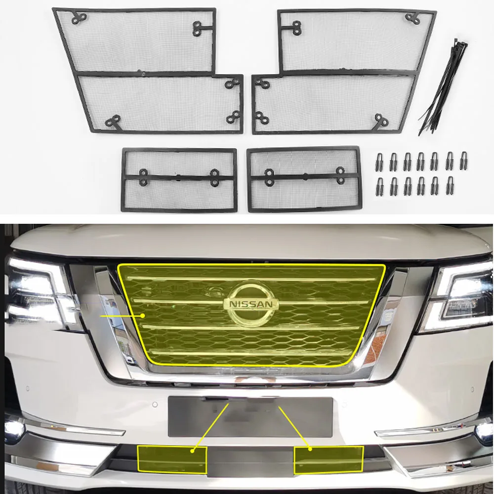 4 шт нержавеющая Передняя решетка для автомобилей с противомоскитной сеткой