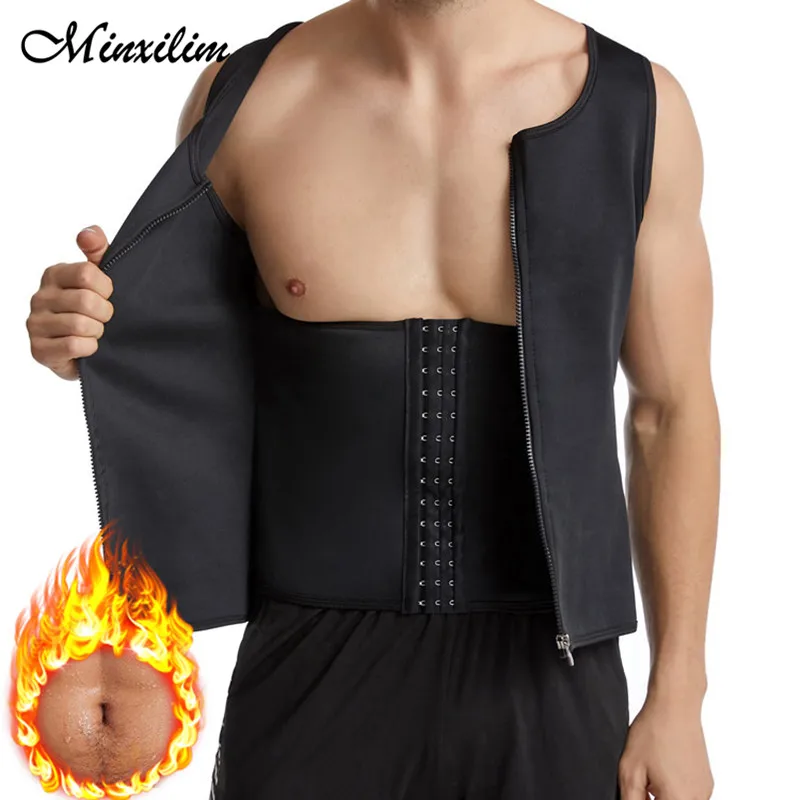 

Workout Waist Trainer Neoprene Shapewear Mens Corset Body Shaper Tummy Control Slimming Sheath Sports Top Tee Sweat Girdle Belt